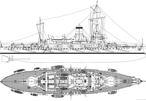 Корабль SMS Monarch [Costal Defence Ship] (1898) - чертежи, габариты, рисунки